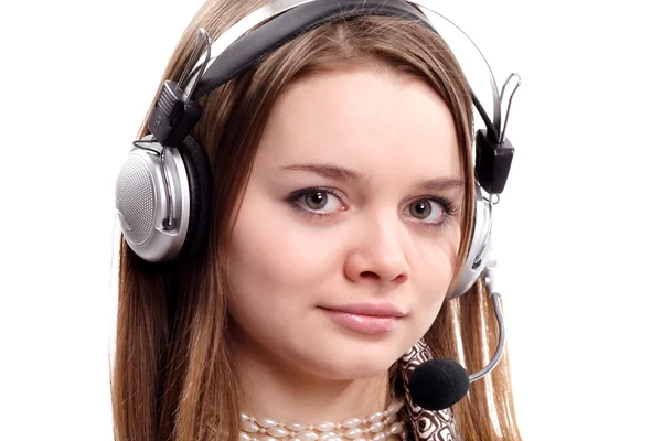 Teenage girl in headphones — Stock Photo, Image