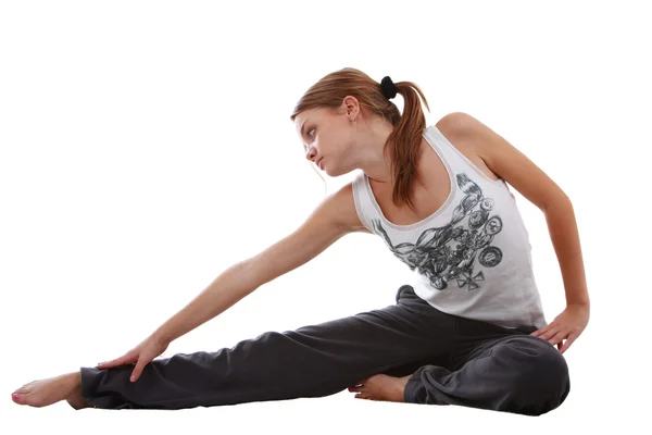 Tjej att göra stretching — Stockfoto