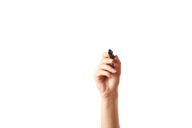 Marker in woman's hand clipart