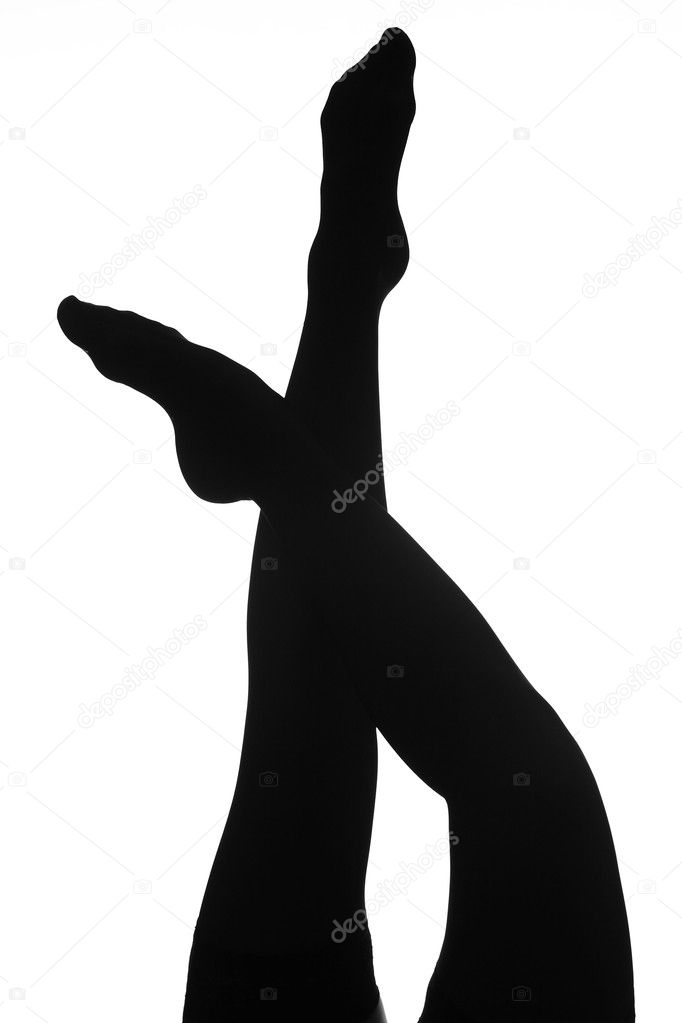 Woman's legs with pointed toes