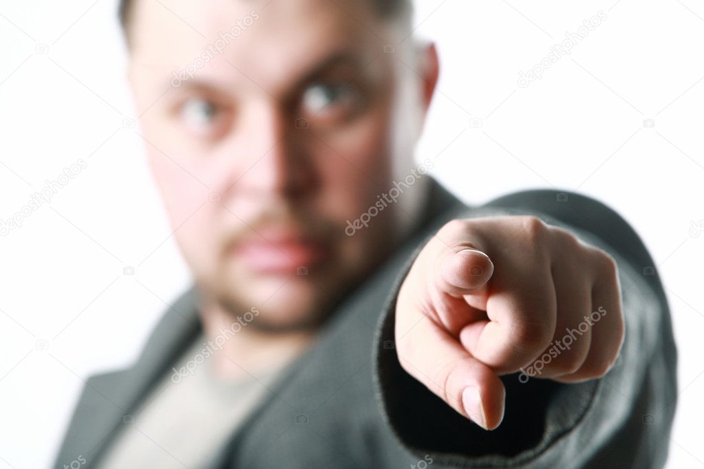 Man pointing with finger