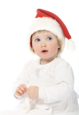 Cute baby in Santa clipart