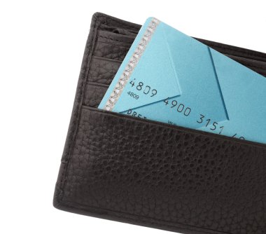 Banking card in the wallet clipart