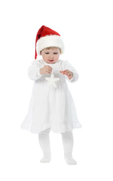 Cute baby in Santa — Stock Photo, Image