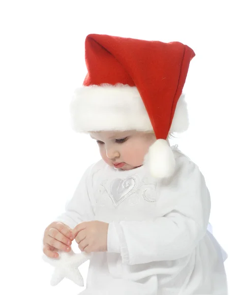 Bambino carino a Babbo Natale — Foto Stock