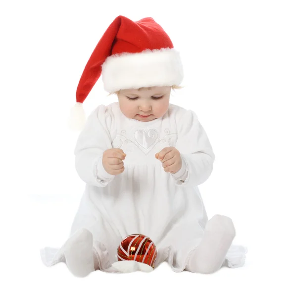 Schattige baby in santa — Stockfoto