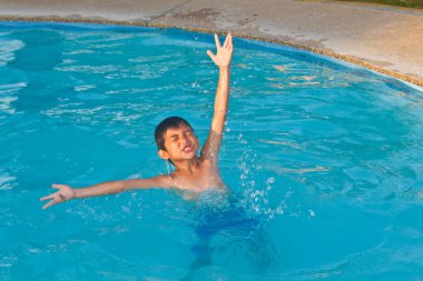 Happy Child in Water clipart