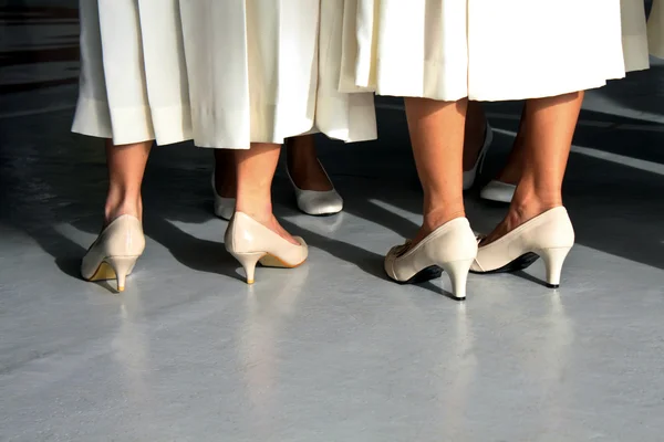 White Dresses and Shoes Stock Picture