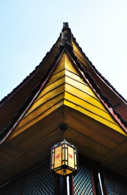 Chinese Temple Detail with Lantern clipart