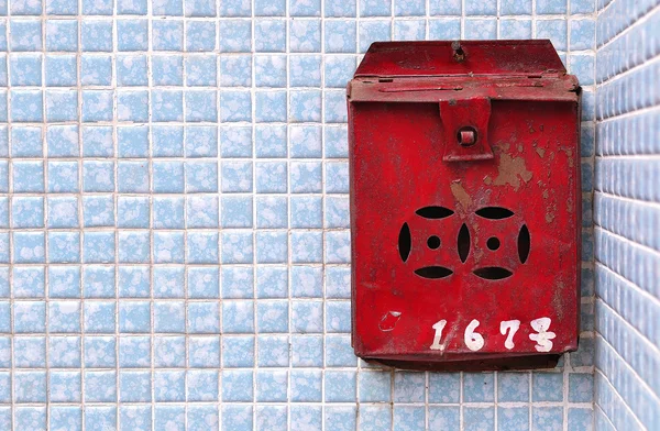 Stock image Rusty Red Postbox, Hong Kong