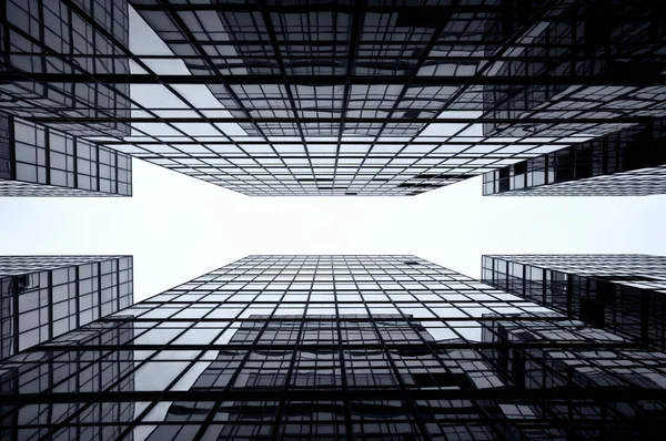 Fondo de rascacielos de vidrio, Hong Kong — Foto de Stock