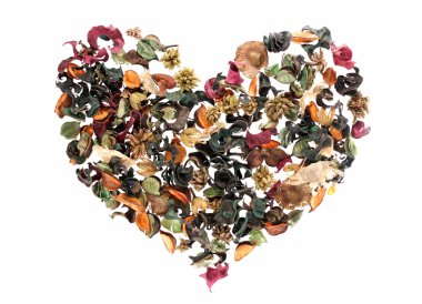 Heart made of flowers clipart