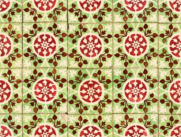Деталь зеленой плитки в Португалии Лицензионные Стоковые Фото