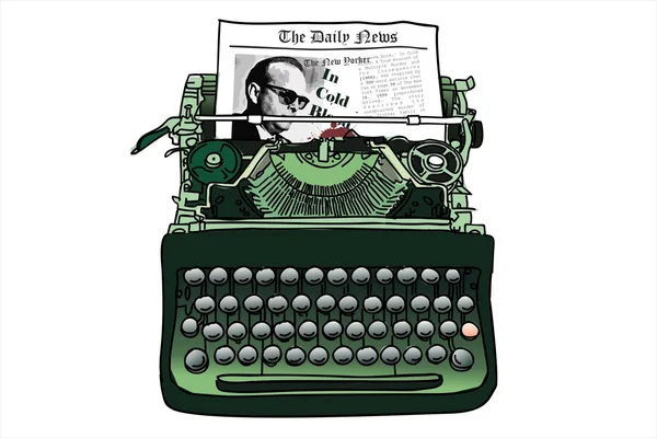 Машина друкарської машинки Truman Capote — стоковий вектор
