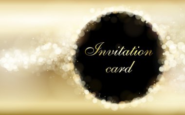 Gold invitation card vector template clipart