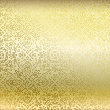 Seamless golden damask wallpaper clipart