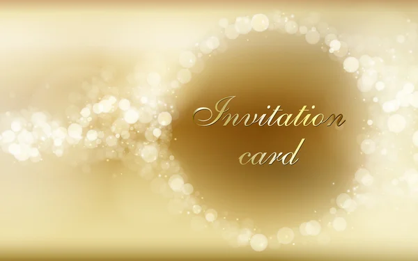 Gold invitation card vector template — Stock Vector