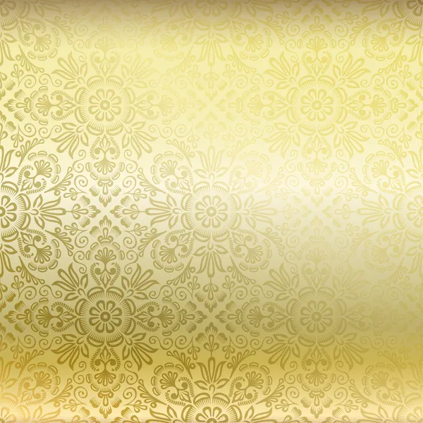 Fondo de pantalla de damasco dorado sin costuras — Archivo Imágenes Vectoriales