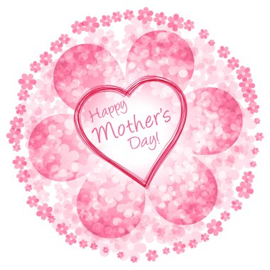 Happy mother's day rounded background, vector illustration clipart