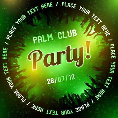 Green Party flyer vector template clipart