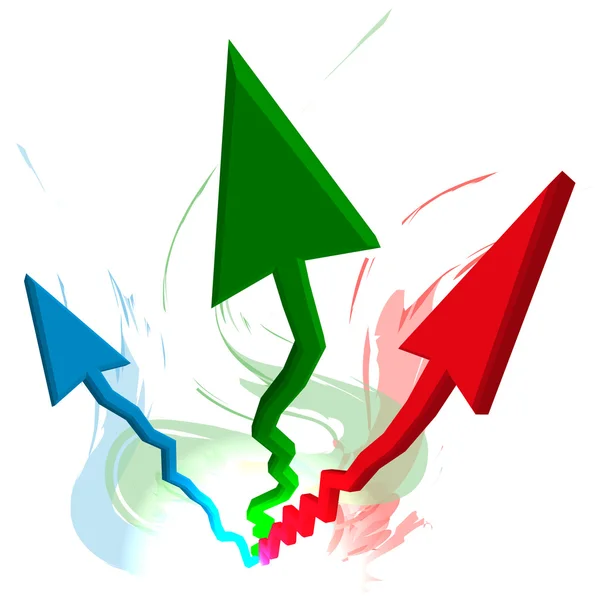 Flechas de crescimento ilustração vetorial — Vetor de Stock