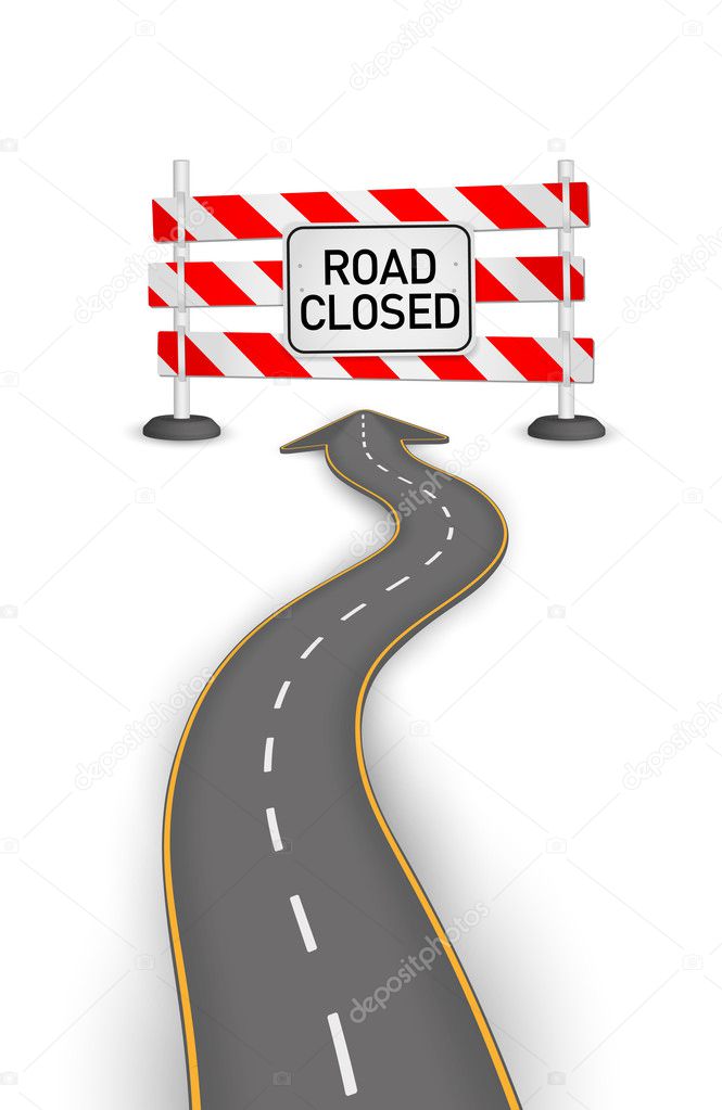 Road closed vector illustration