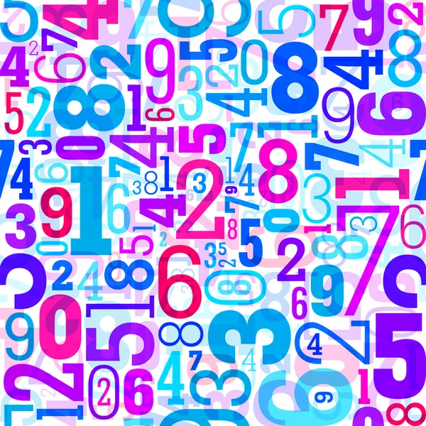 Colorful seamless pattern with numbers — Stock Vector
