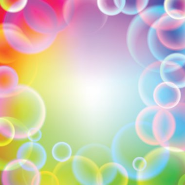 Rainbow soap bubbles clipart