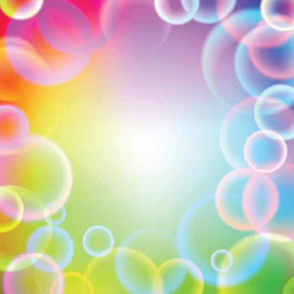 Burbujas de jabón arco iris — Vector de stock