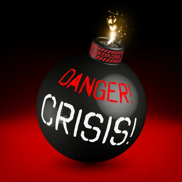 Veszély! válság bomba aktiválódik! — Stock Vector