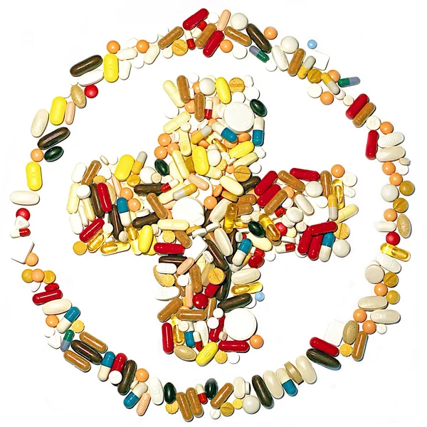 Medyczne znak krzyża od narkotyków — Zdjęcie stockowe