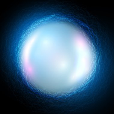 Vector magic ball on blue waves background clipart