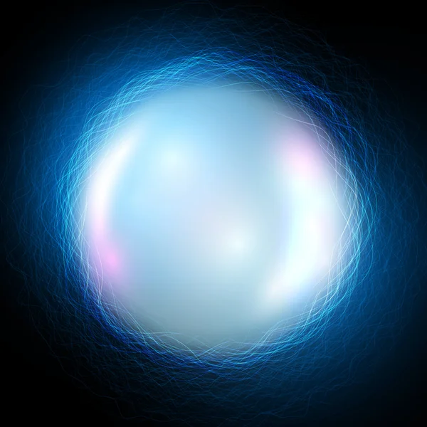 Μαγική μπάλα διάνυσμα σε φόντο μπλε κύματα — Διανυσματικό Αρχείο