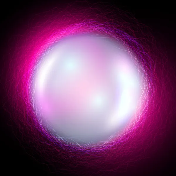 Векторный магический шар на фоне фиолетовых волн — стоковый вектор