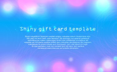 Beautiful lightblue shiny gift card, vector illustration clipart