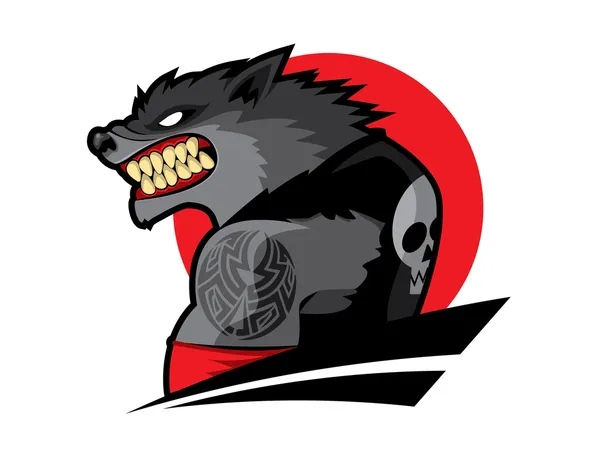 Wütender Wolf — Stockvektor