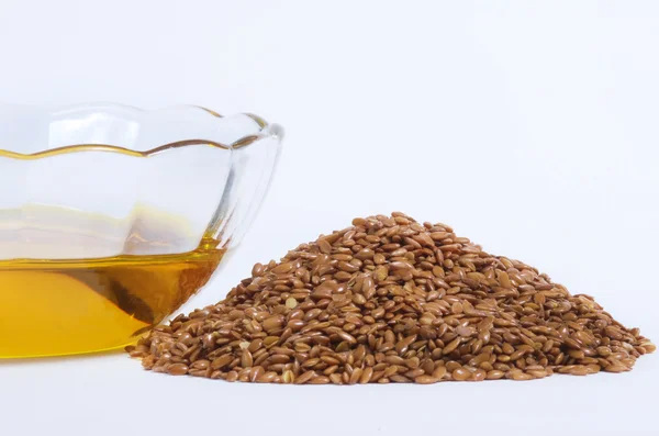 Льняное семя и льняное масло — стоковое фото