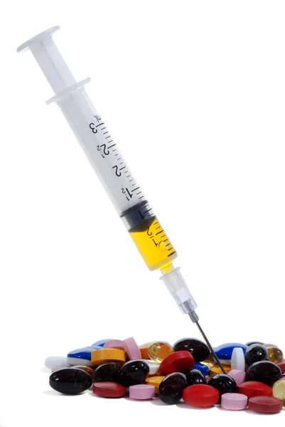 Syringe and medication — Stock Photo, Image