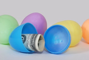 Easter Eggs with Cash Inside clipart