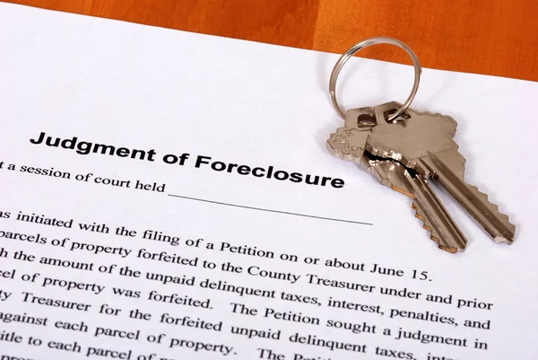 stock image Foreclosure form & Housekeys