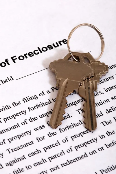 Stock image Foreclosure form & Housekeys