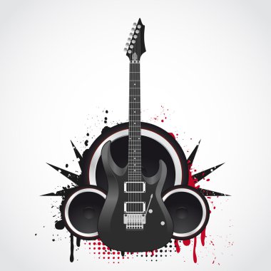 Electric guitar on grunge background clipart