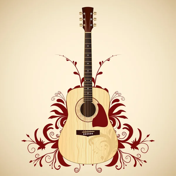 Guitarra acústica — Vetor de Stock