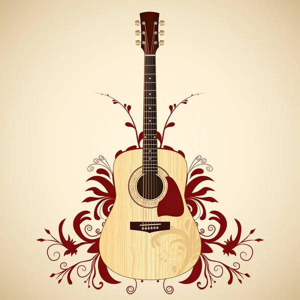 Guitare acoustique — Image vectorielle