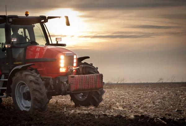 stock image Plowing at dusk