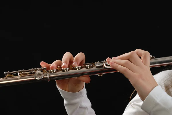 Flauta metálica — Fotografia de Stock