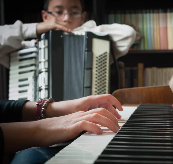 Accordion and piano — Stock Photo, Image