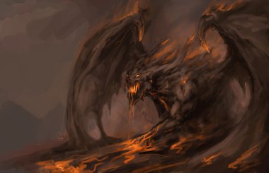 Molten roch dragon clipart
