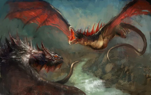 Two dragons duel — Fotografia de Stock