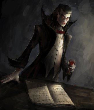 Vampire portrait clipart